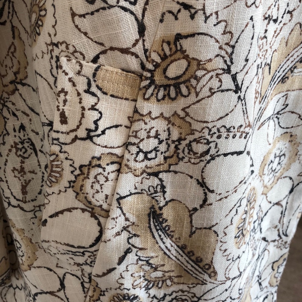J. Jill Floral Cream/Brown/Tan Jacket Small - Picture 7 of 7